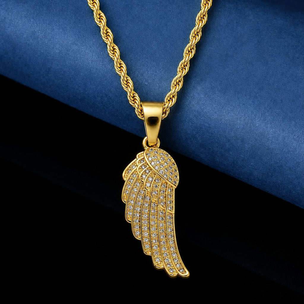 Angel Wing Zirconia Pendant Necklace