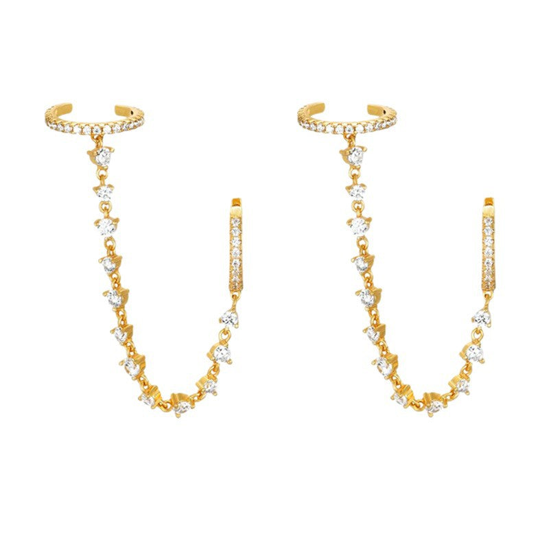 Gold Plated Zircon Geometric Earrings