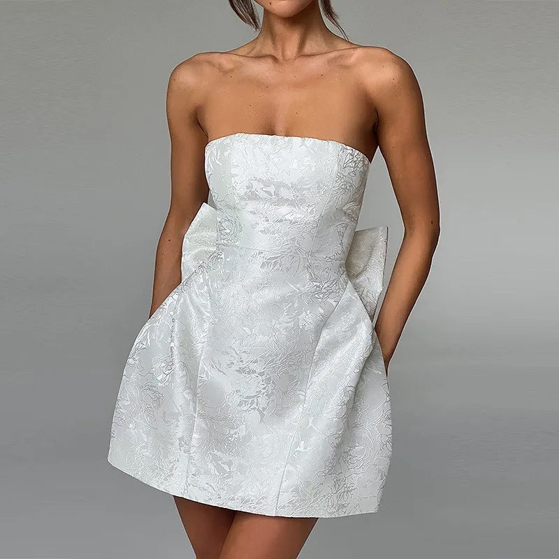 Amélie Bow Jacquard Dress