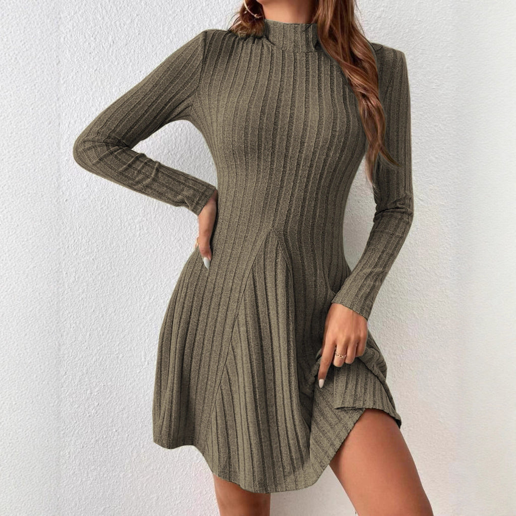 Elena Sculpted Long-Sleeve Dress