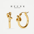Women's fade-resistant geometric knot circular earrings