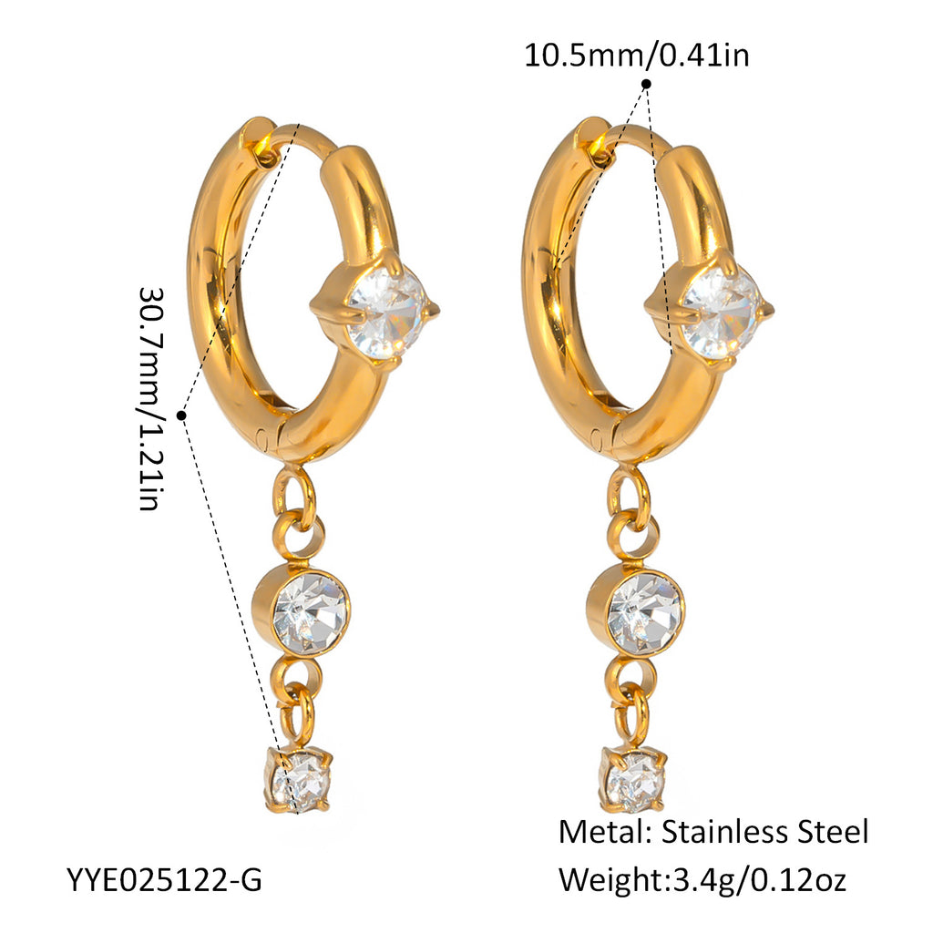 Geometric Tassel Drop Earrings with Diamond Accent