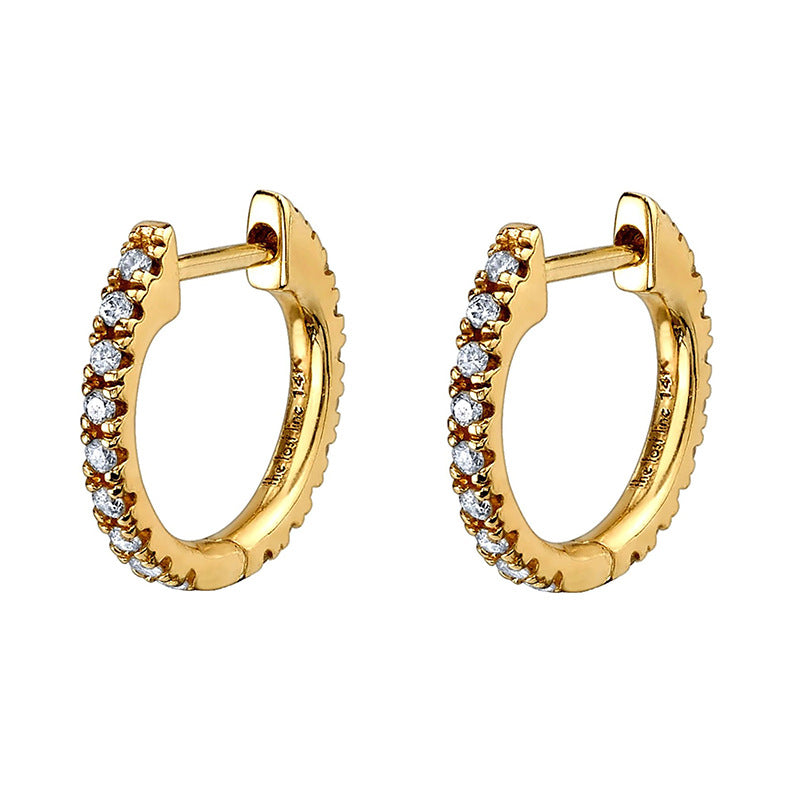Gold-Tone Geometric Zircon Earrings