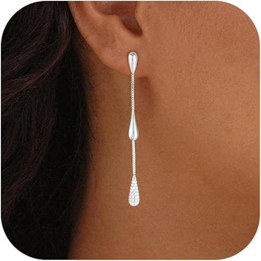 Gold-Tone Waterdrop Tassel Earrings