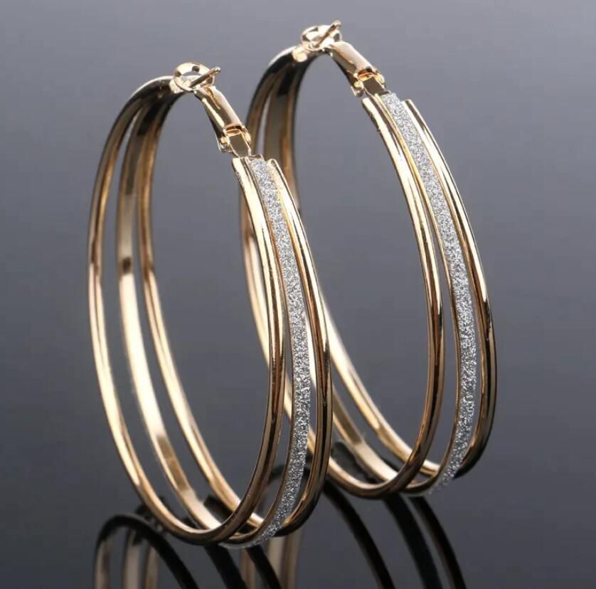 Multi-Layer Frosted Circle Earrings