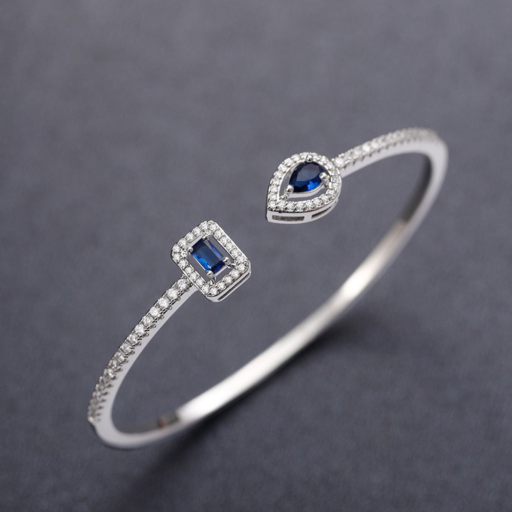 Elegant Zircon Open Bangle Bracelet