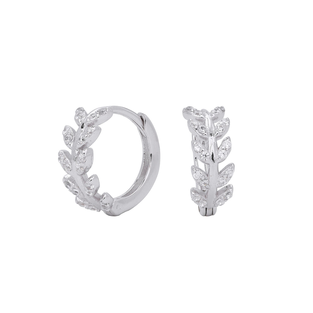 Sterling Silver Wheat-Ear Zircon Earrings