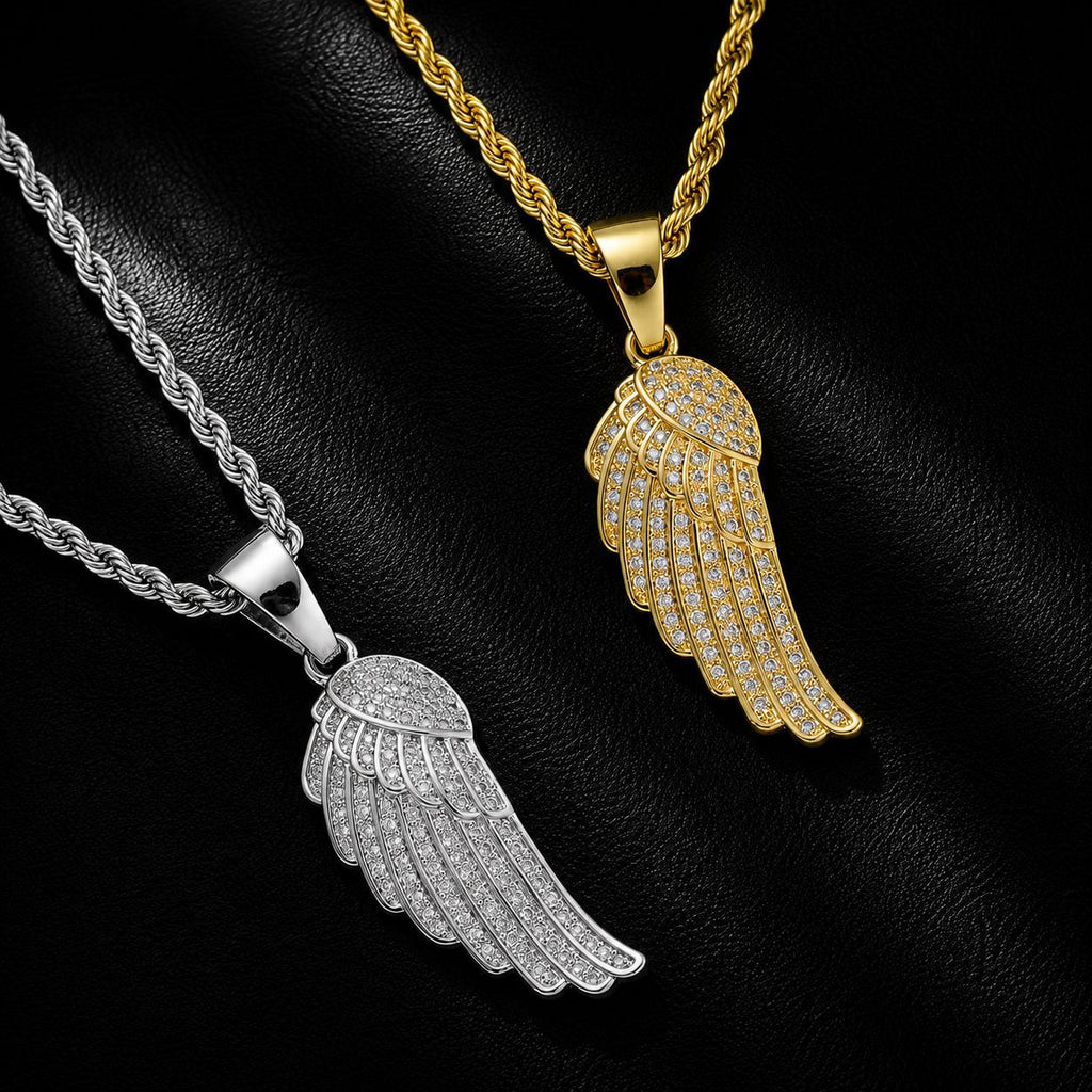 Angel Wing Zirconia Pendant Necklace