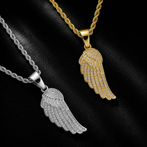 Angel Wing Zirconia Pendant Necklace