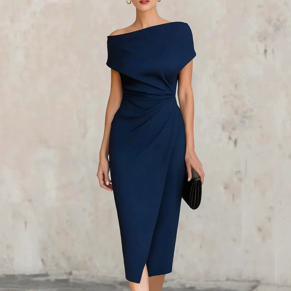 Isabelle Off-Shoulder Pleated Dress