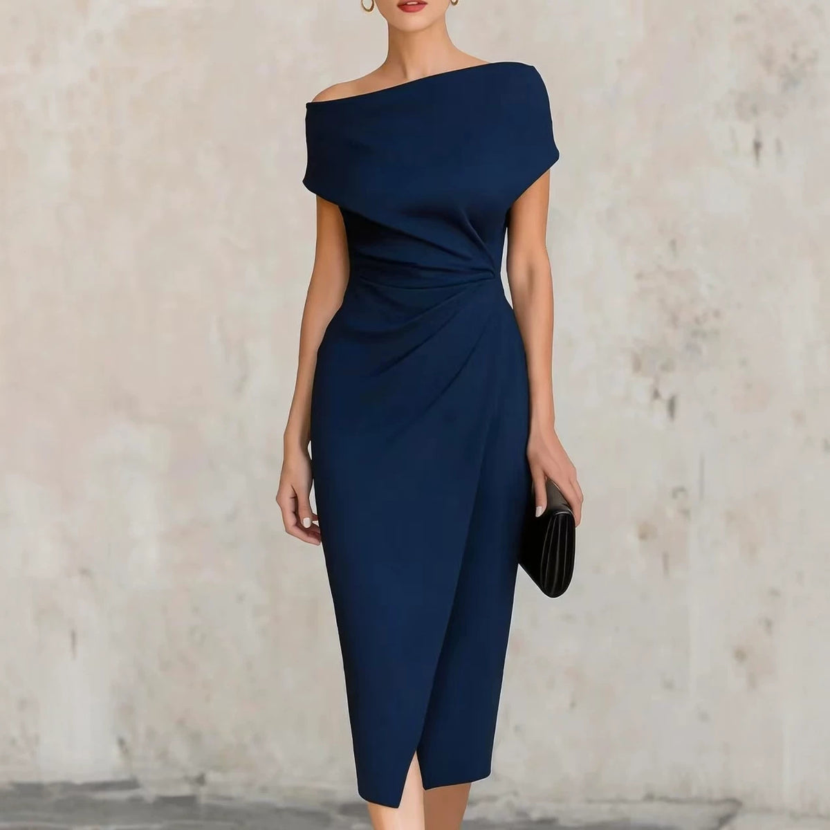 Isabelle Off-Shoulder Pleated Dress