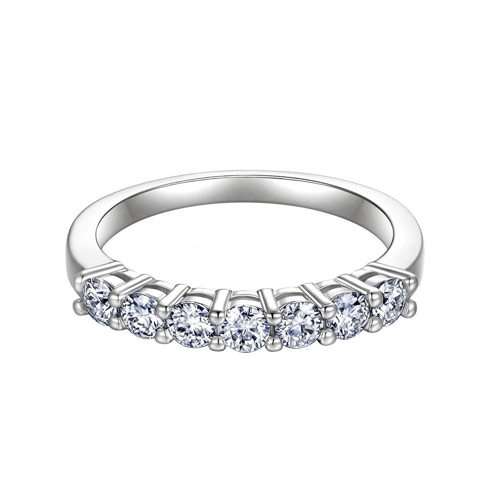 Female copper-plated 14K gold oval zirconia ring