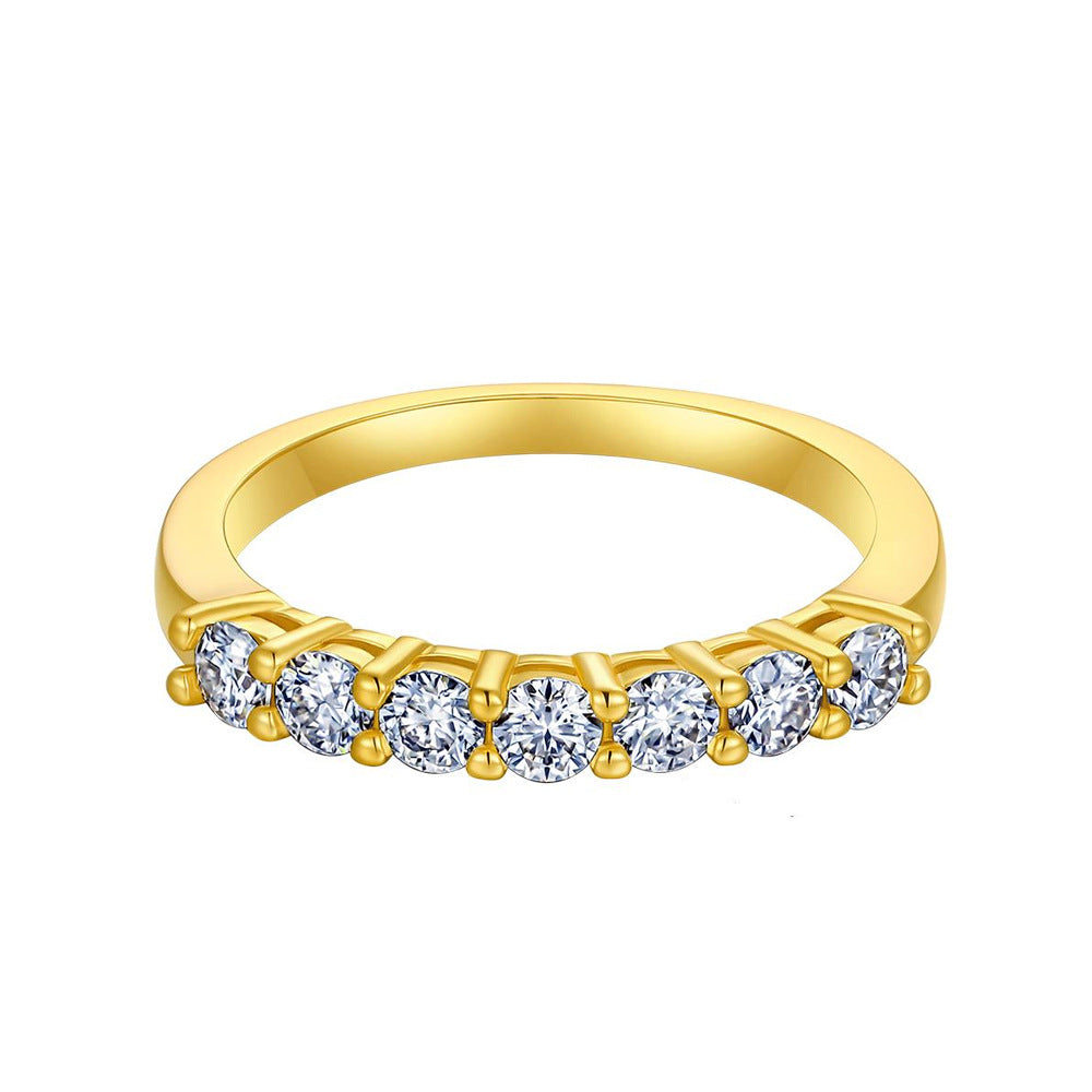Female copper-plated 14K gold oval zirconia ring