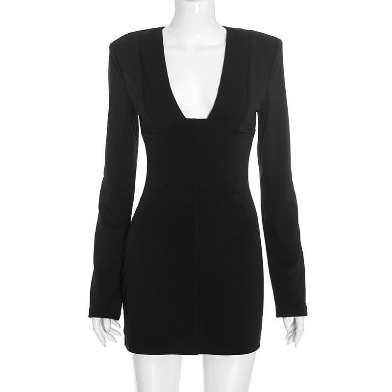 Elara V-Neck Slim Dress