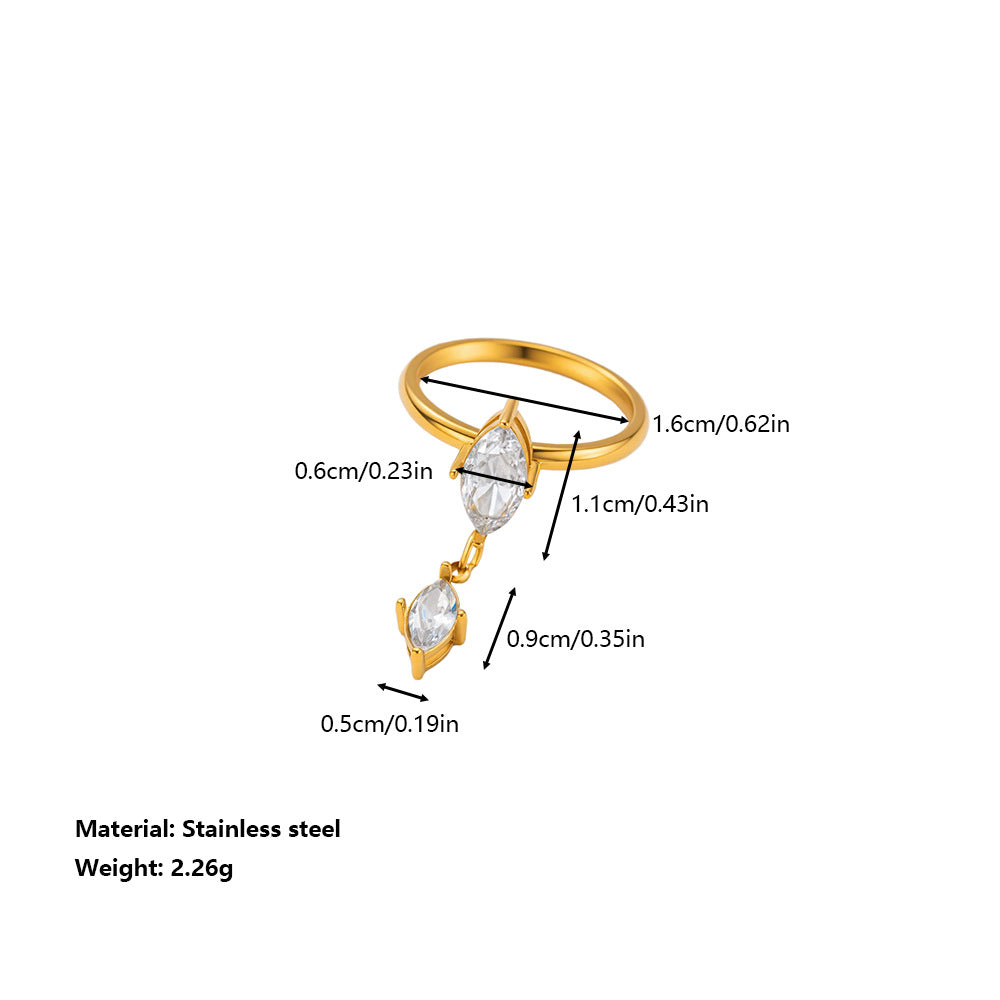 Open Ring Titanium Steel Gold Plated