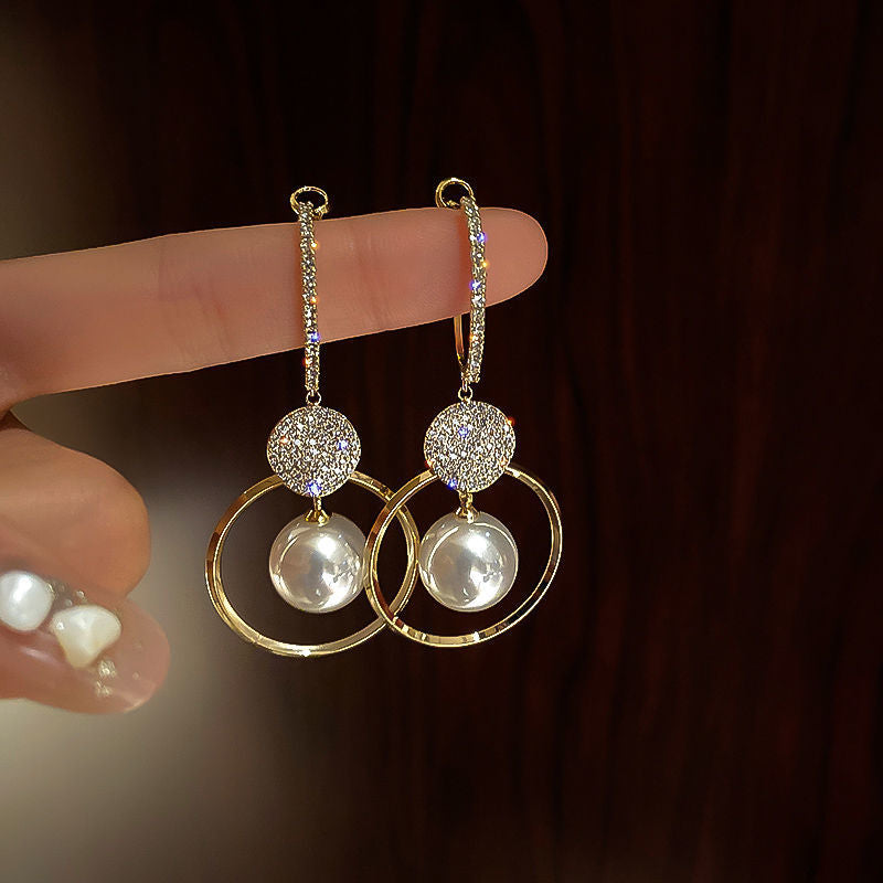 Silver Pearl Drop Earrings
