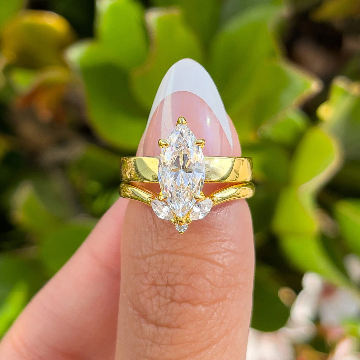 Wide Band Cubic Zirconia Gold Plated Ring