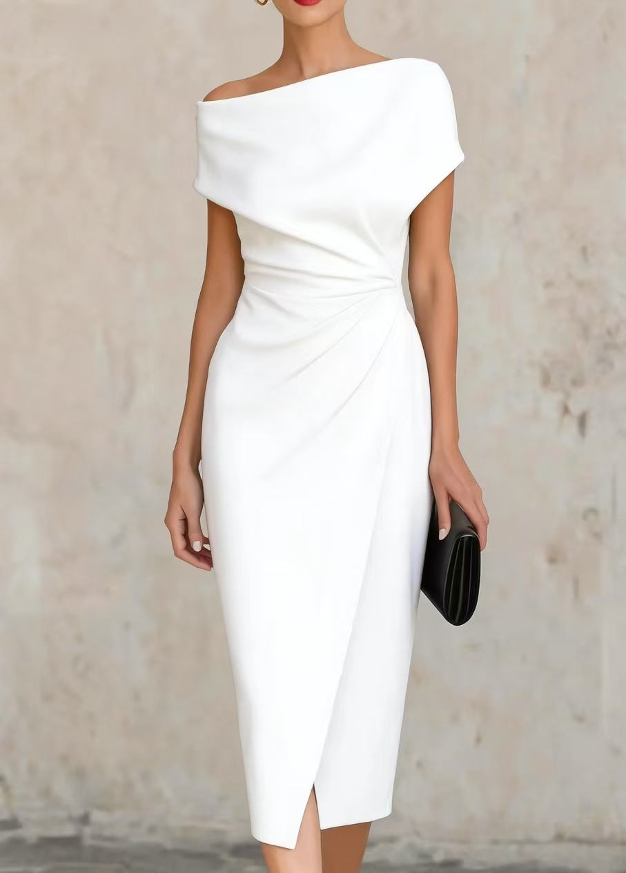 Isabelle Off-Shoulder Pleated Dress
