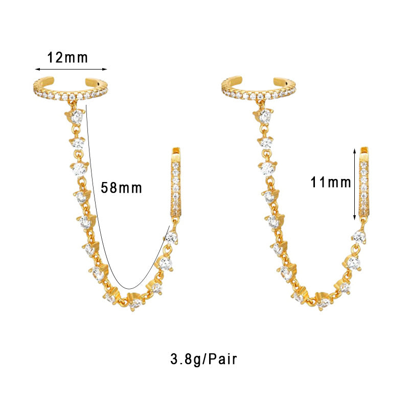 Gold Plated Zircon Geometric Earrings