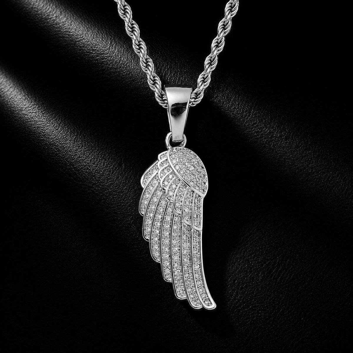 Angel Wing Zirconia Pendant Necklace