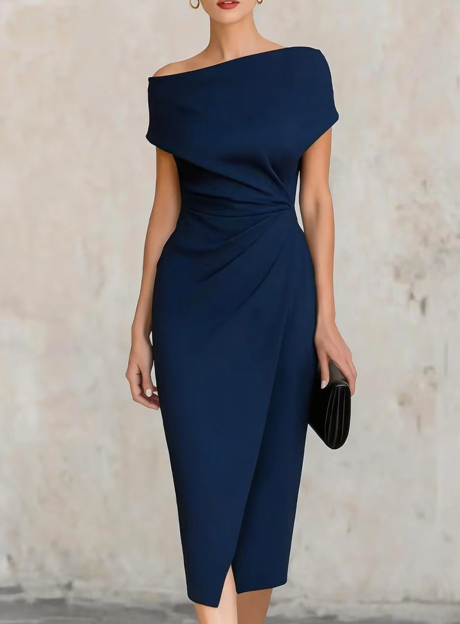 Isabelle Off-Shoulder Pleated Dress
