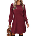 Rose Puff-Sleeve Midi Dress