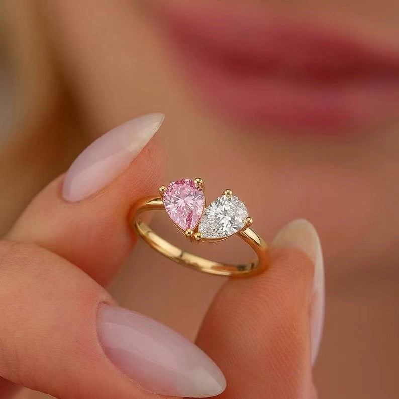 Waterdrop Zircon Ring
