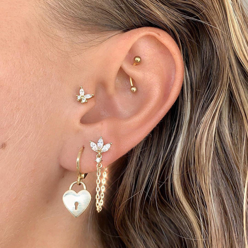 Floral Design Gold Plated Earrings