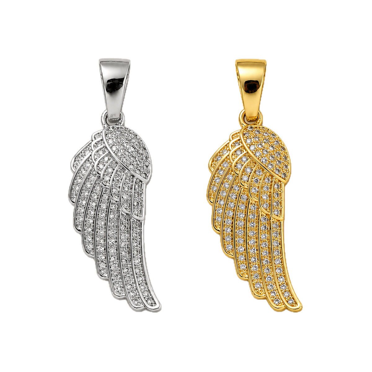 Angel Wing Zirconia Pendant Necklace