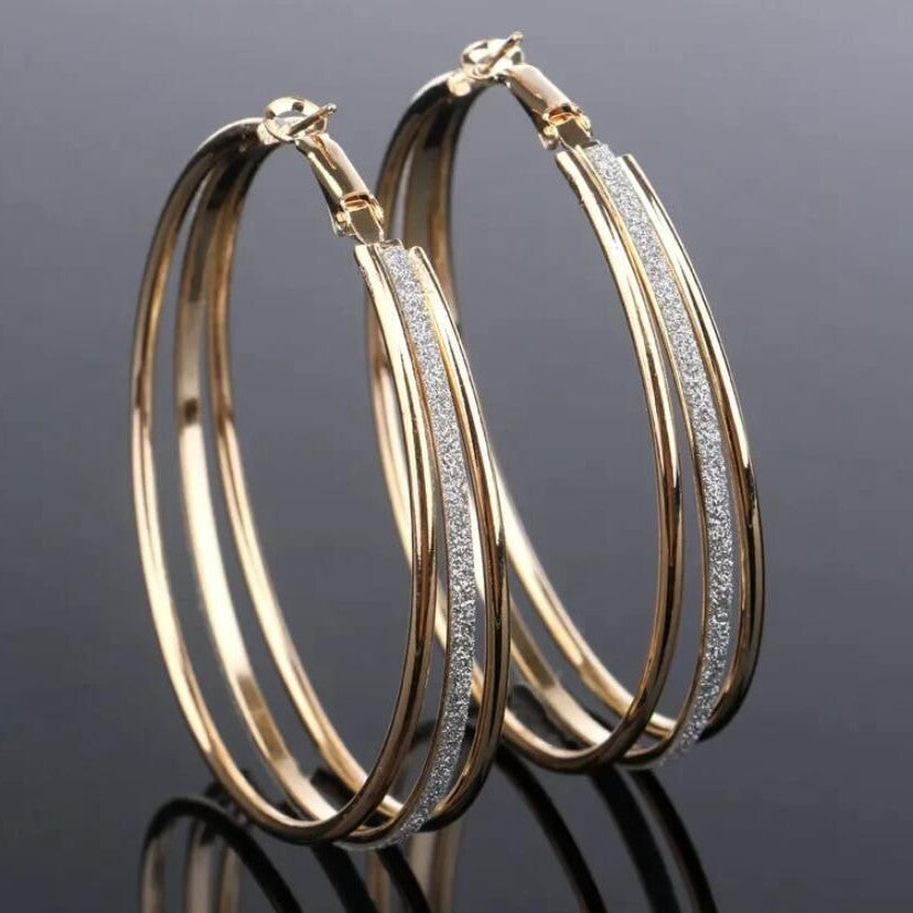 Multi-Layer Frosted Circle Earrings