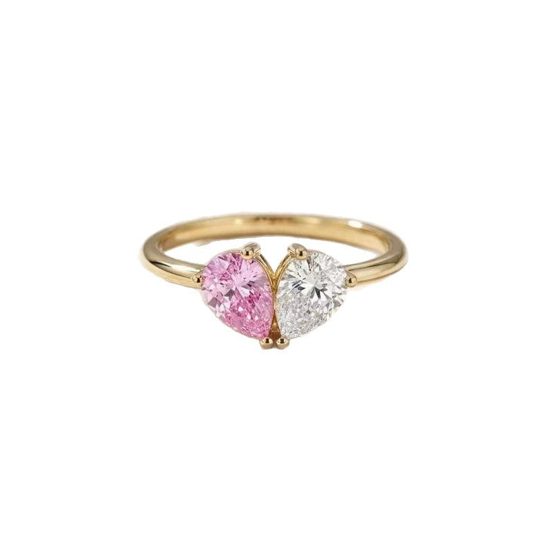 Elegant Water Drop Zircon Ring
