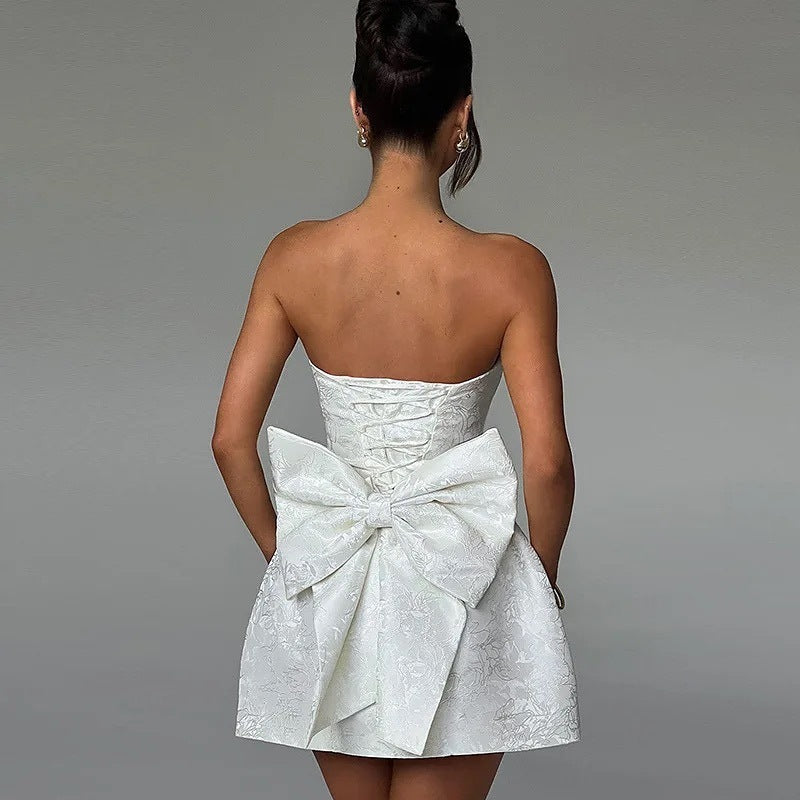 Amélie Bow Jacquard Dress