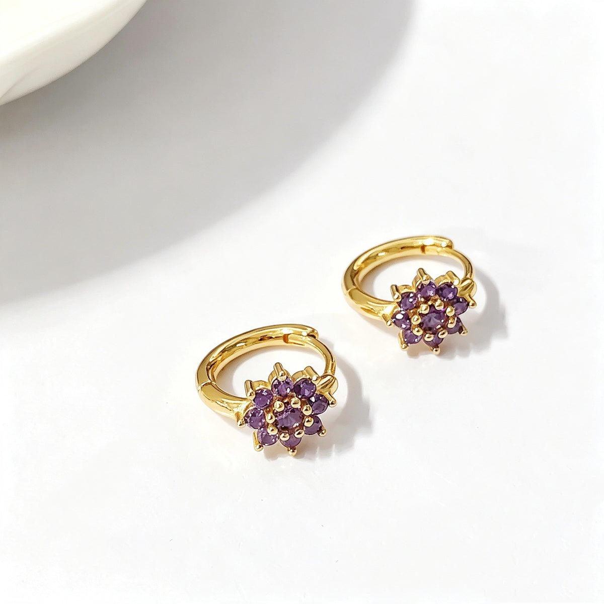 Sterling Silver Zircon Snowflake Earrings