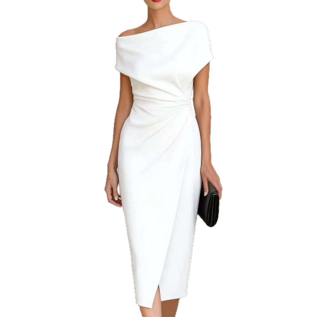 Isabelle Off-Shoulder Pleated Dress