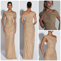 Luna Crystal One-Shoulder Dress