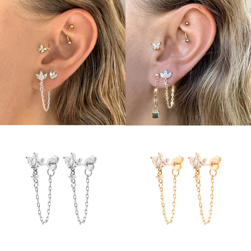 Floral Design Gold Plated Earrings