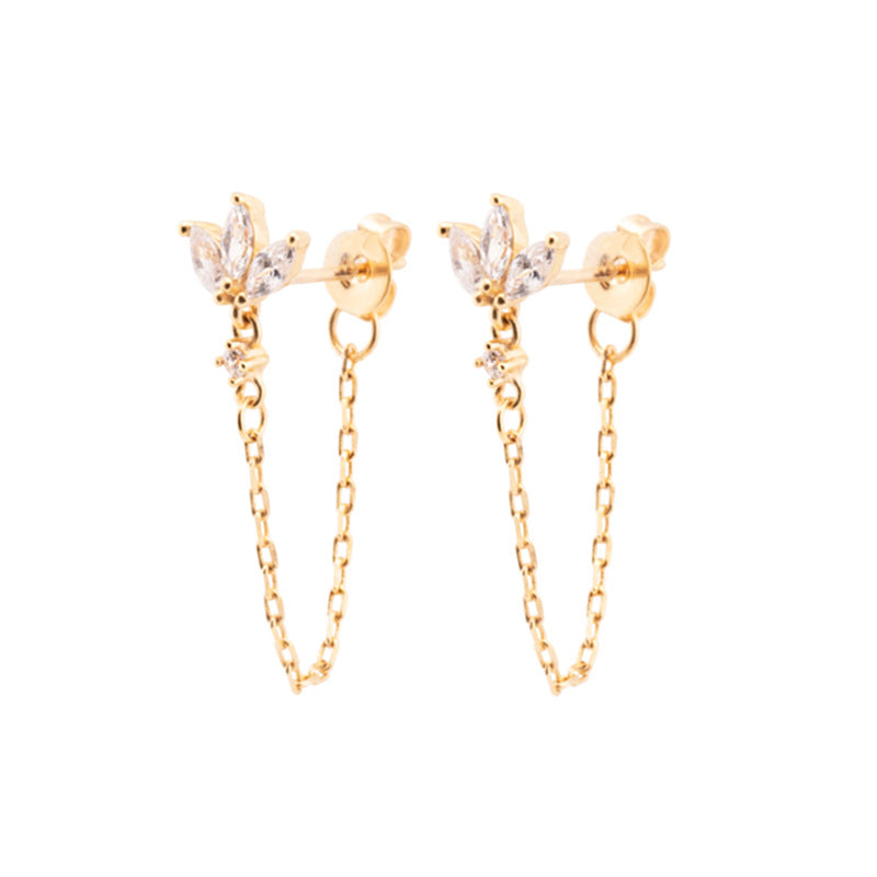 Floral Design Gold Plated Earrings