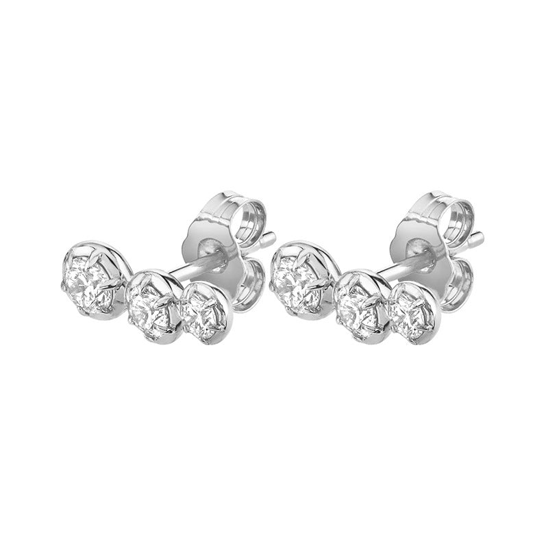 Gold-Tone Geometric Zircon Earrings