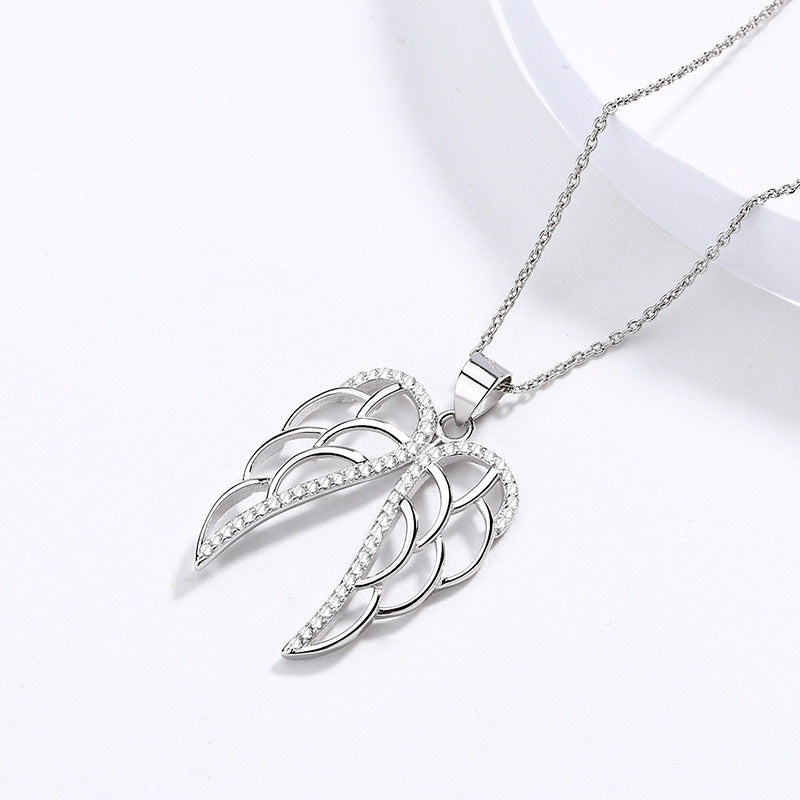 Sterling Silver Wing Zircon Pendant