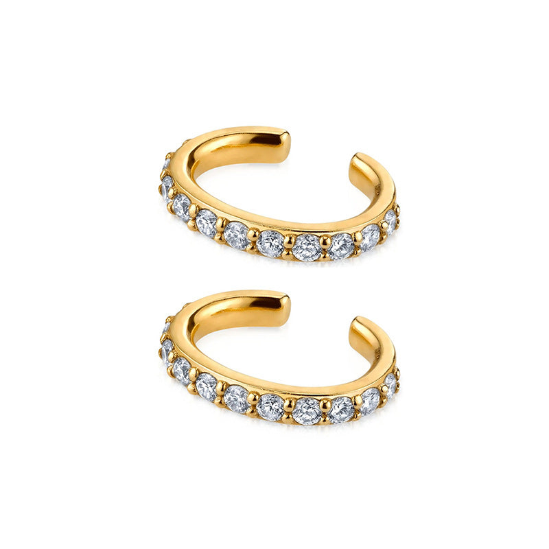 Gold-Tone Geometric Zircon Earrings