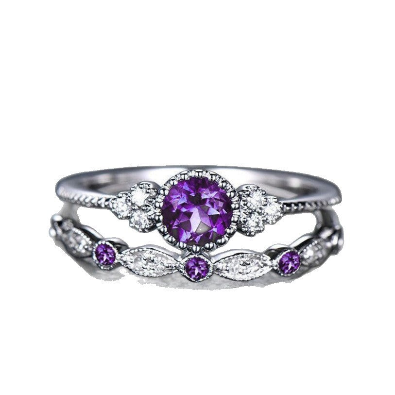 Emerald zircon ring