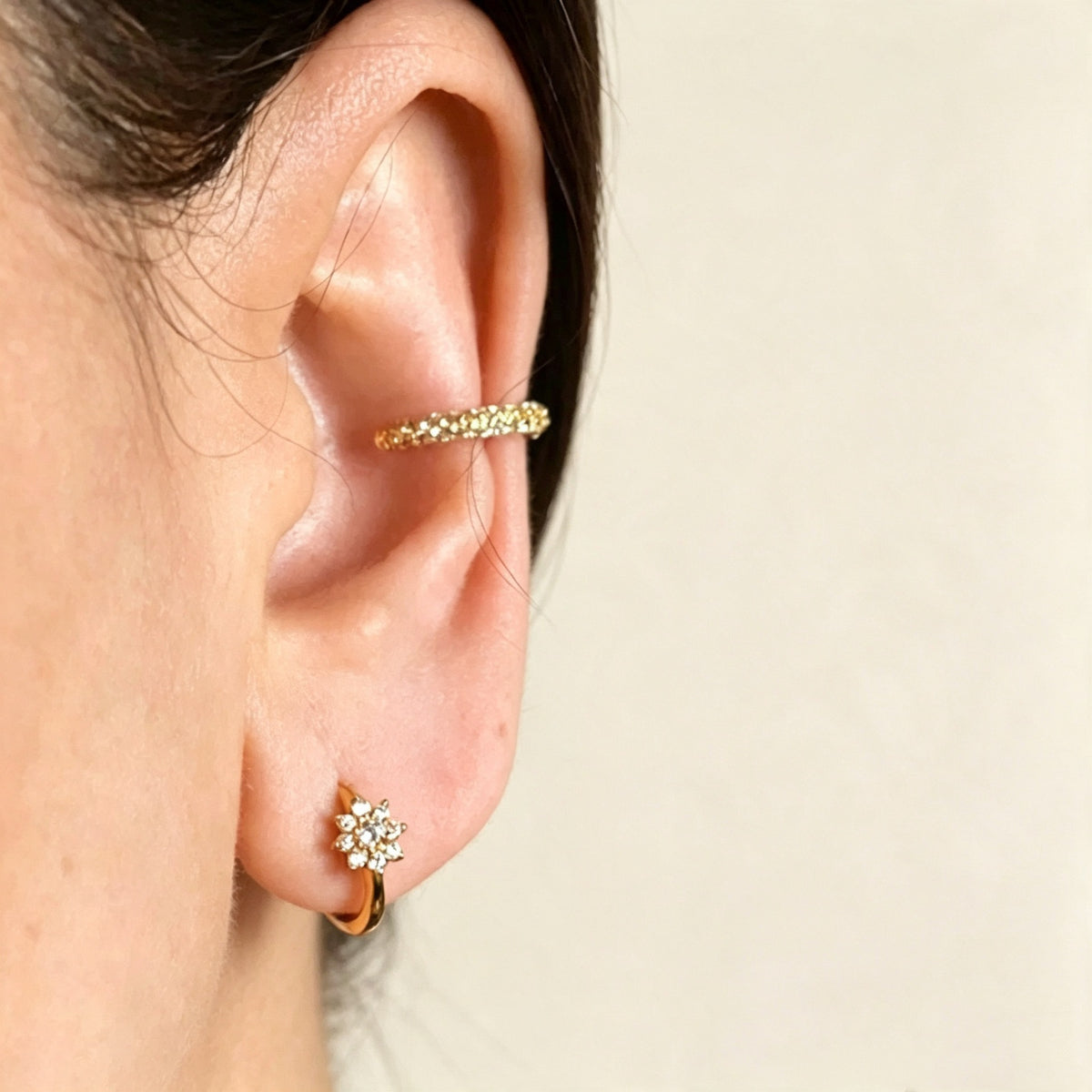 Sterling Silver Zircon Snowflake Earrings