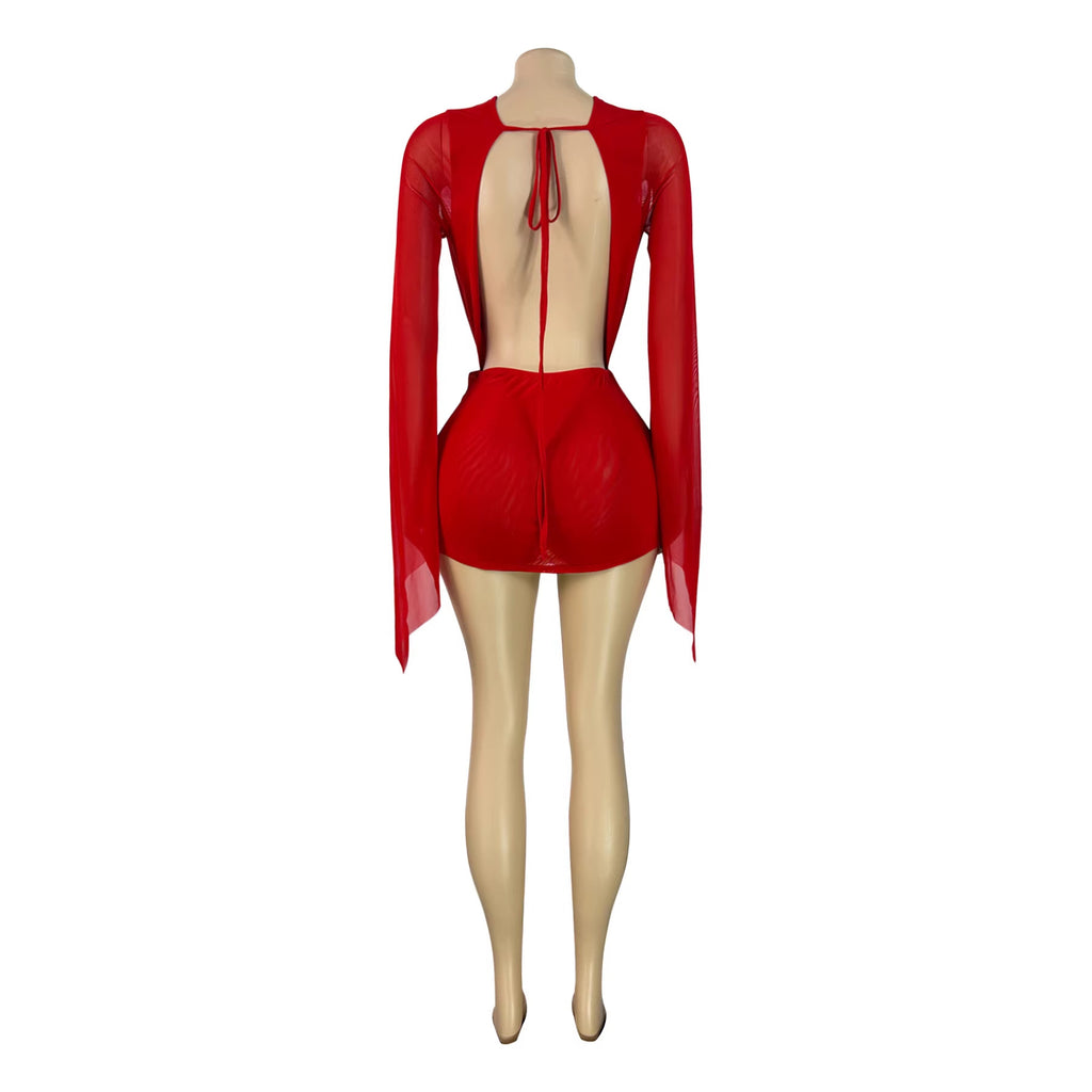 Naomi Open-Back Mesh Dress