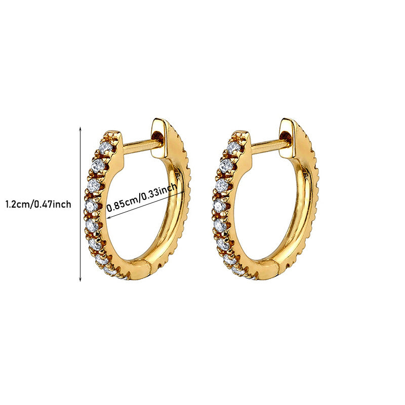 Gold Plated Zircon Geometric Earrings