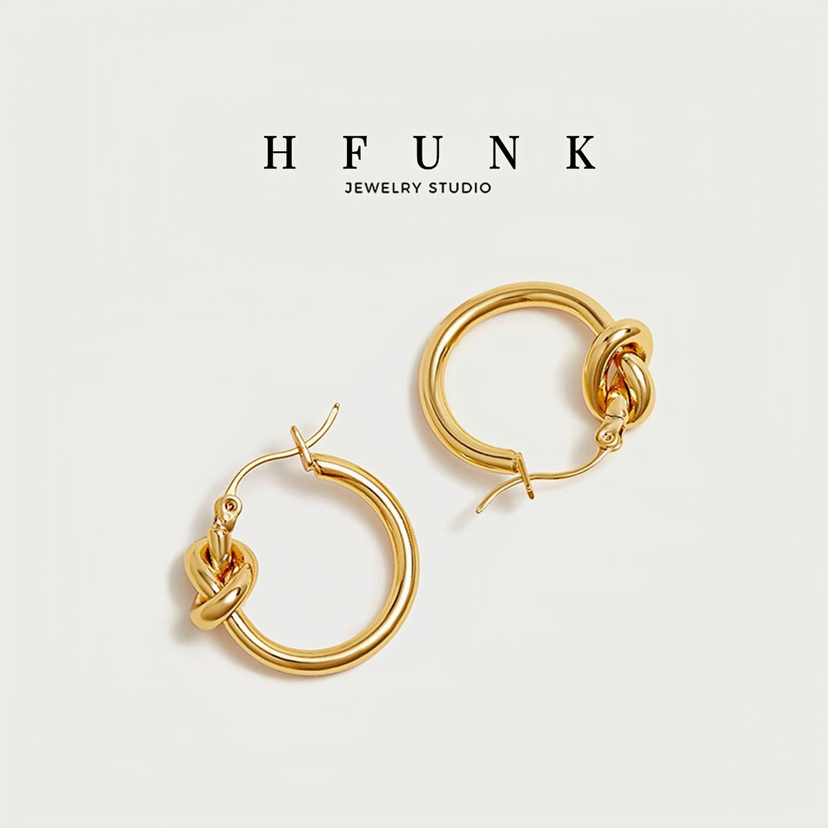Women's fade-resistant geometric knot circular earrings