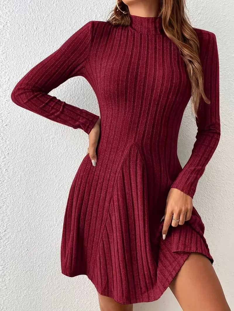 Elena Sculpted Long-Sleeve Dress