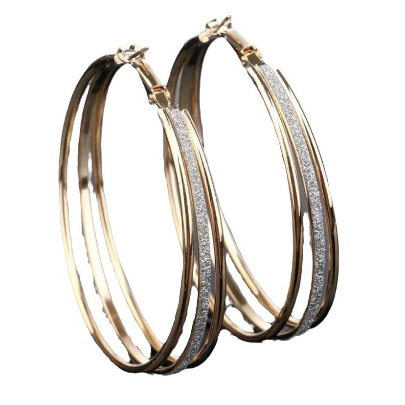 Multi-Layer Frosted Circle Earrings