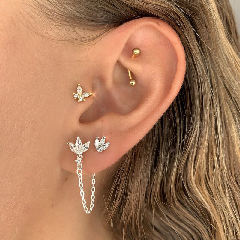 Floral Design Gold Plated Earrings