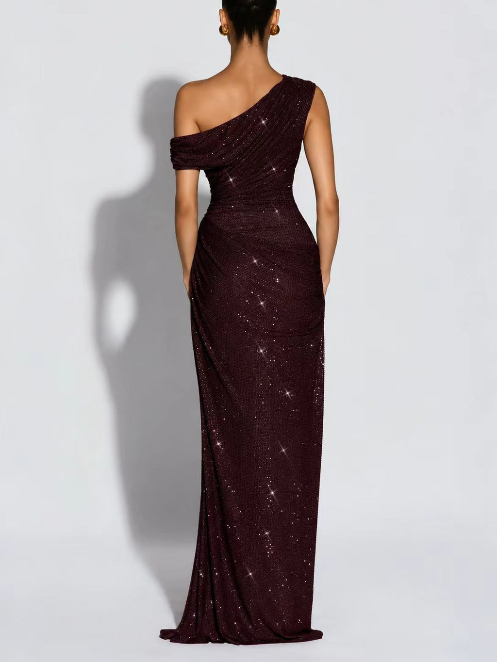 Luna Crystal One-Shoulder Dress
