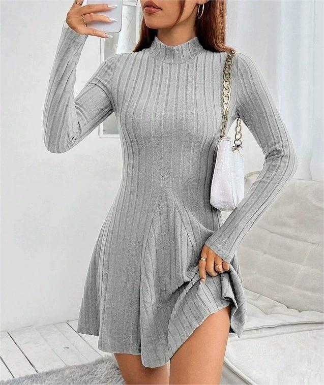 Elena Sculpted Long-Sleeve Dress